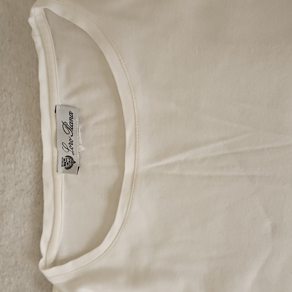 Loro Piana Long Sleeve Crop Tee Shirt White Size 42 US 6 - Picture 12 of 15